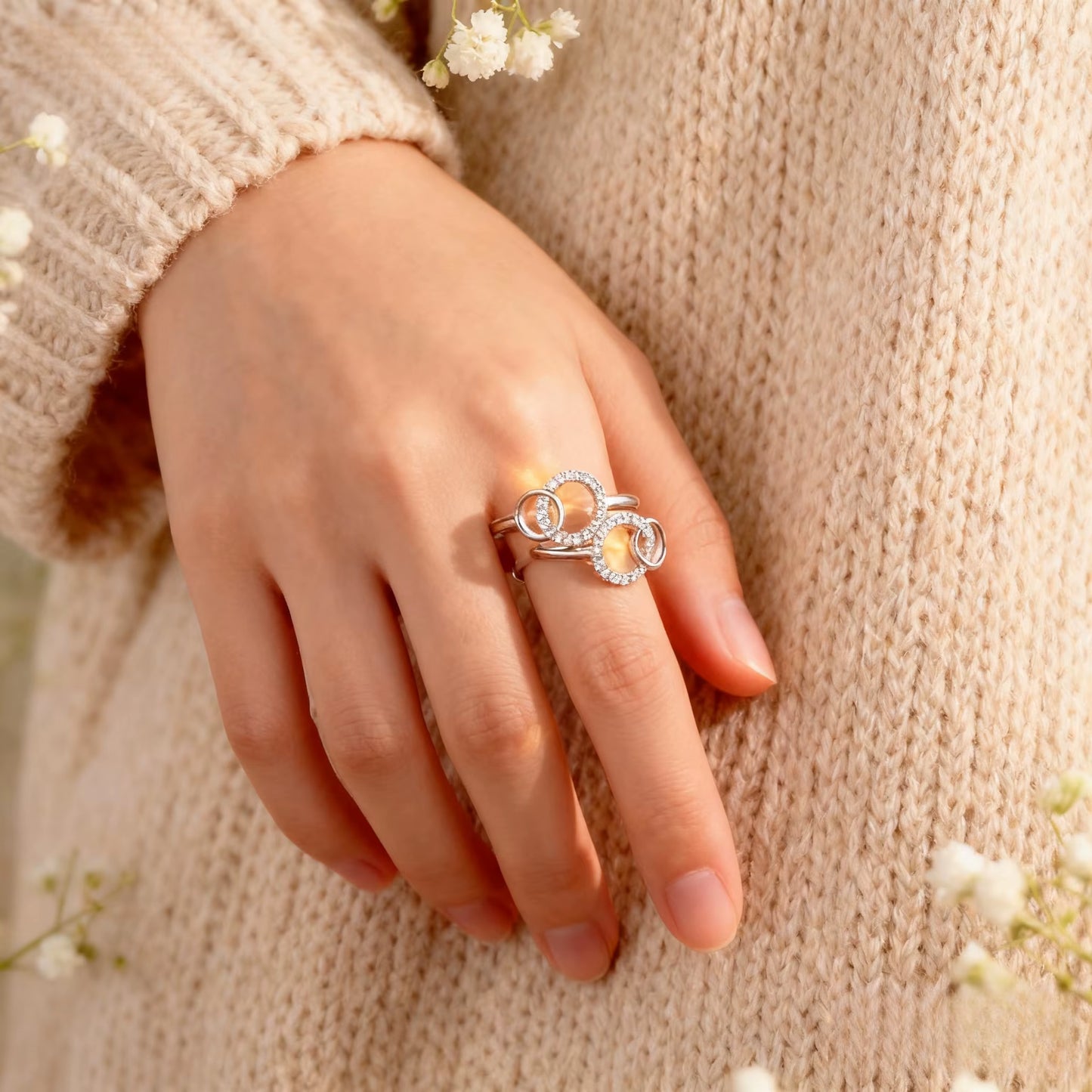 Large and Small Ring Rings 2026 Women'S E-Commerce Trade Couple Wedding Luxury Boho Jewelry for Women Vintage Christmas Gift